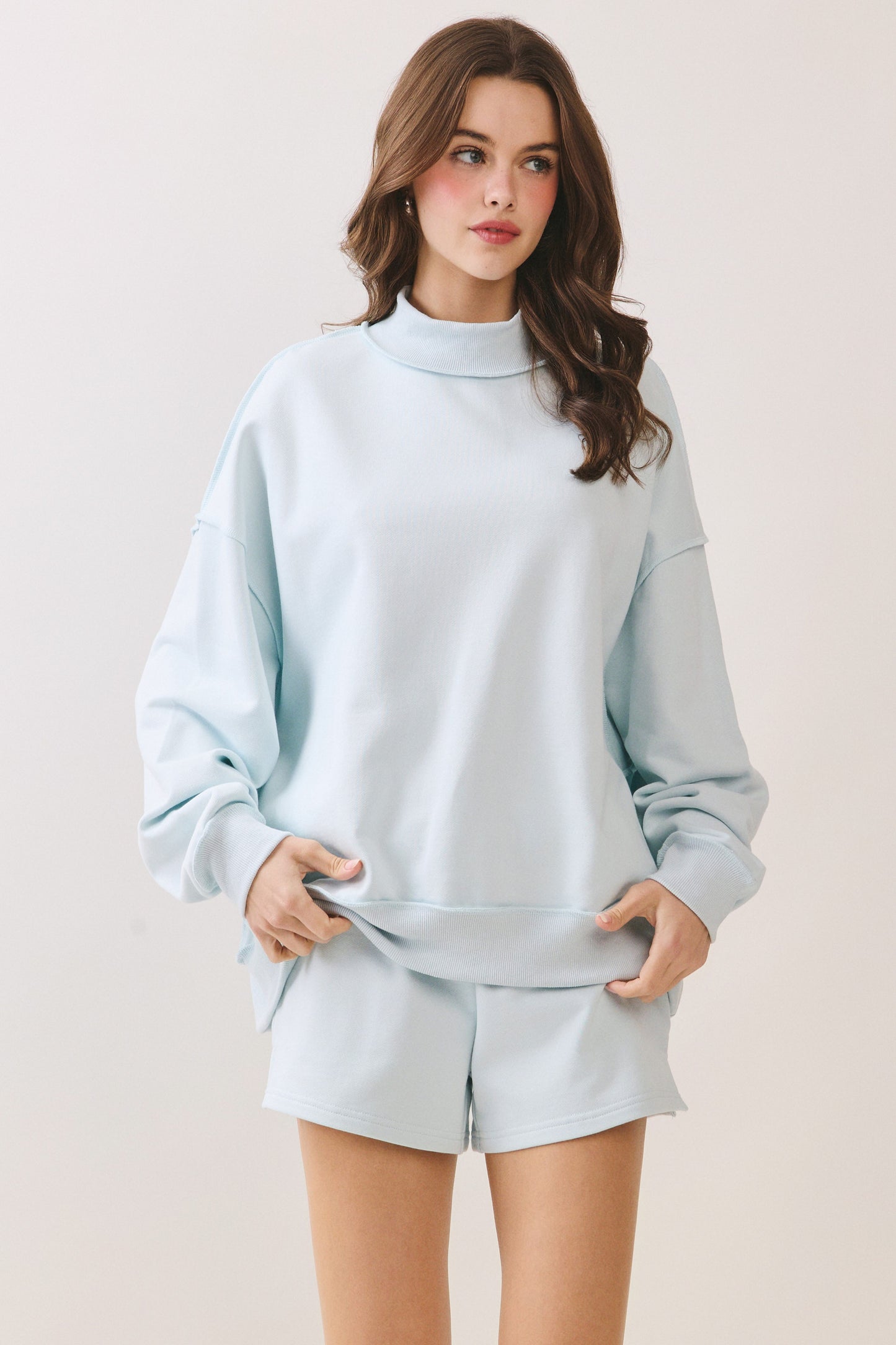 Baby Blue Mock Neck