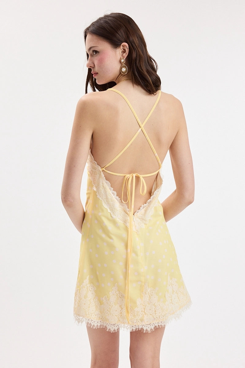 Yellow Polka Dot Slip Dress