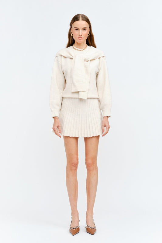 Beau Ivory Shoulder Tie Sweater