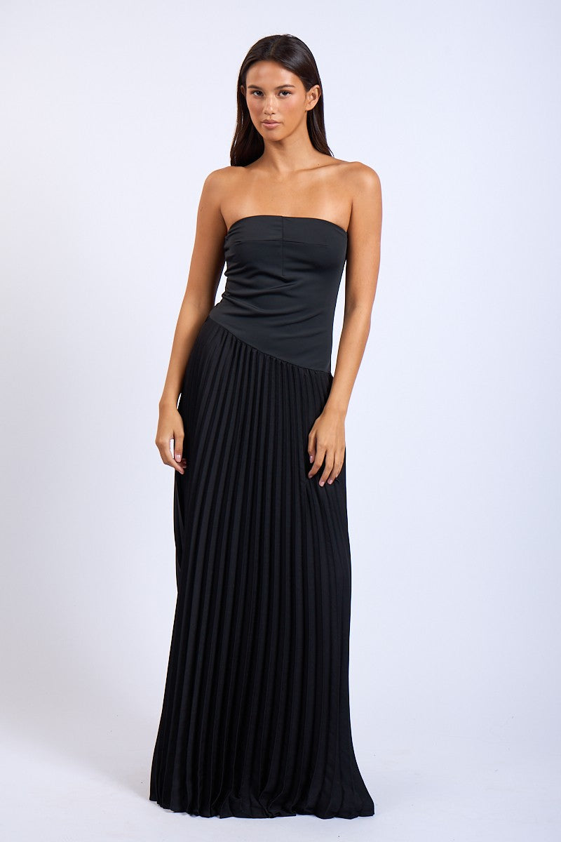 Black Accordion Maxi Dress