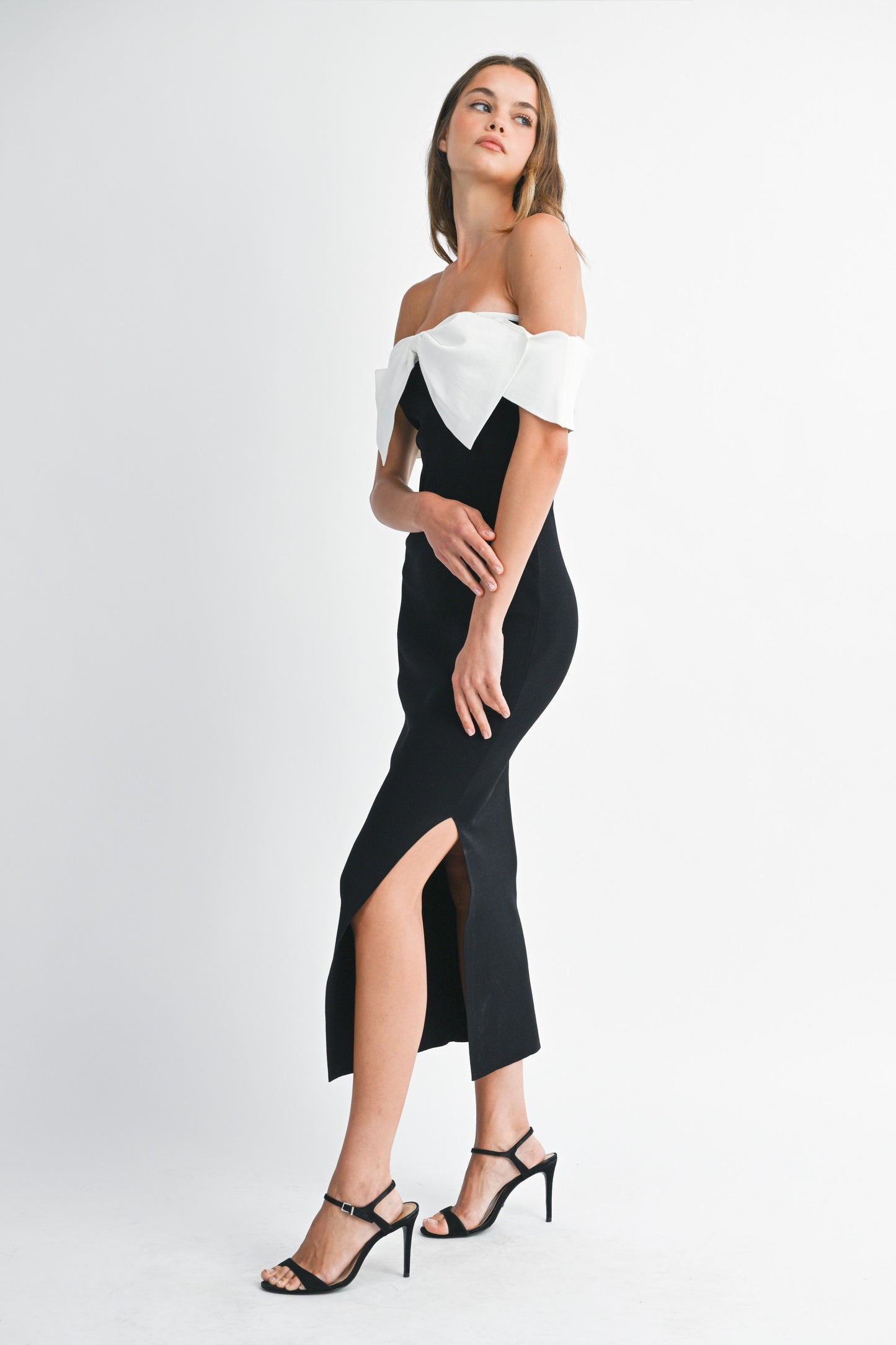 Black Bow Midi Dress