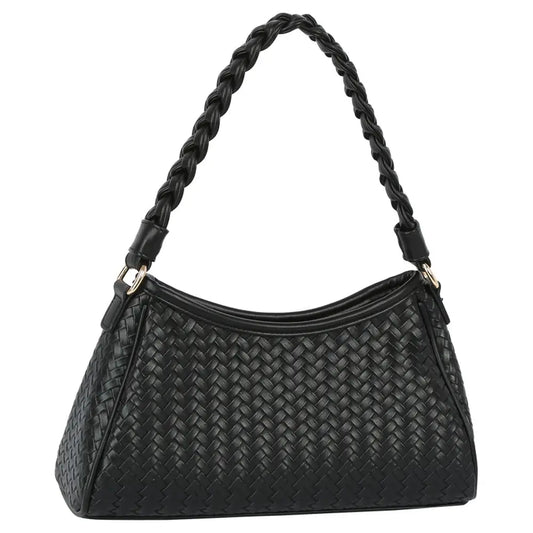 Black Braided Shoulder Bag