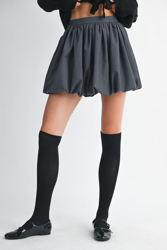 Black Bubble Hem Skirt
