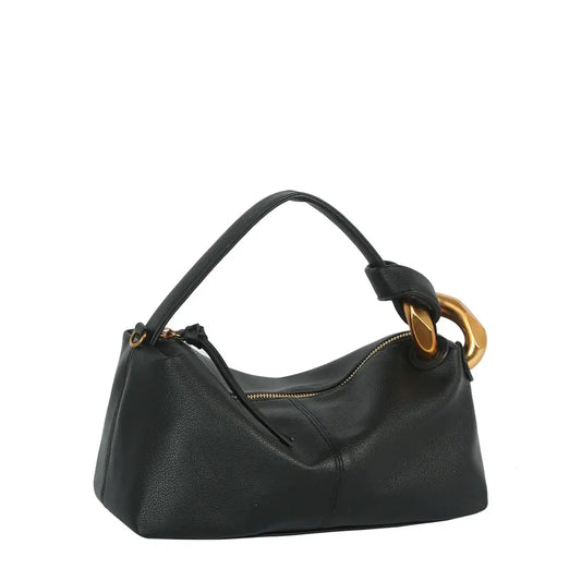 Black Chunky Link Hobo Bag