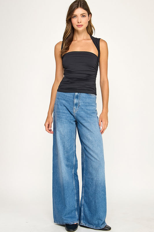 Black Contour Top