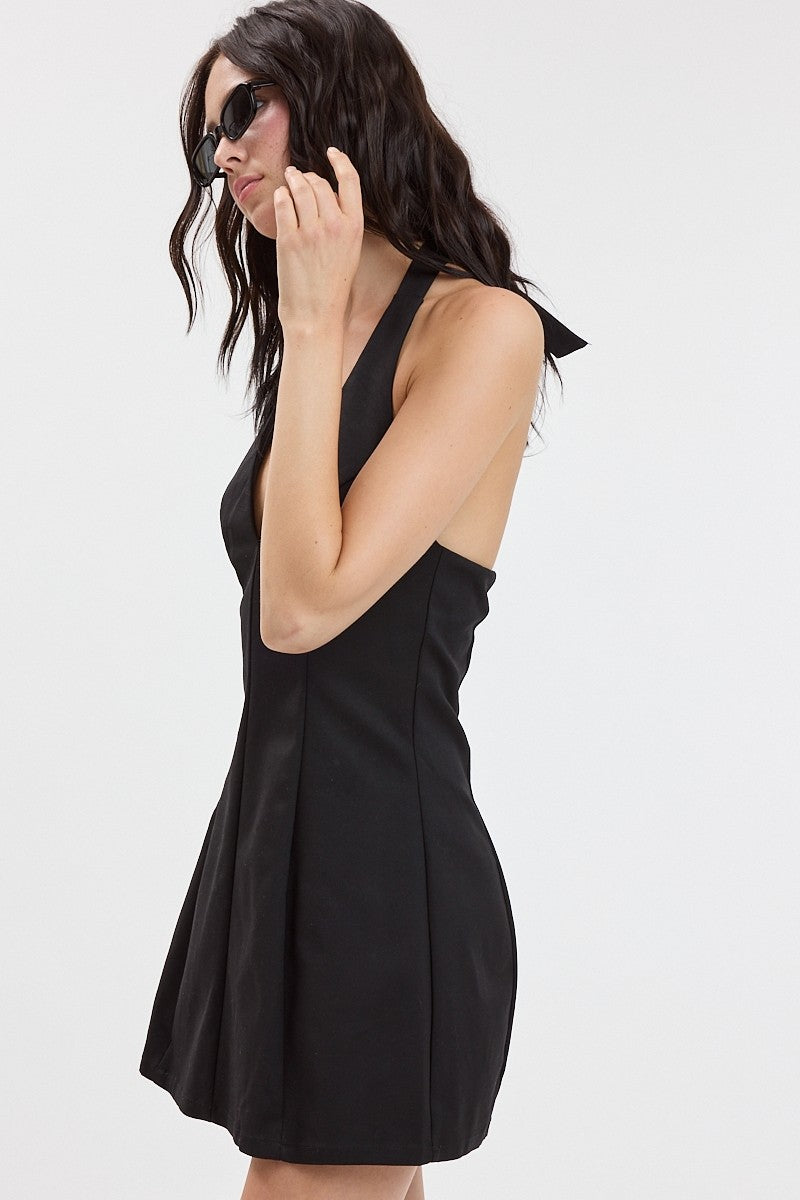 Black Halter Mini Dress