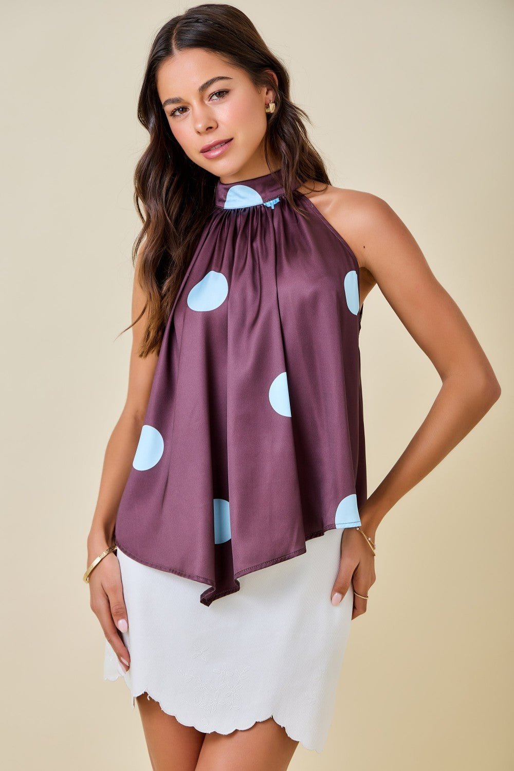 Brown Polka Dot Halter