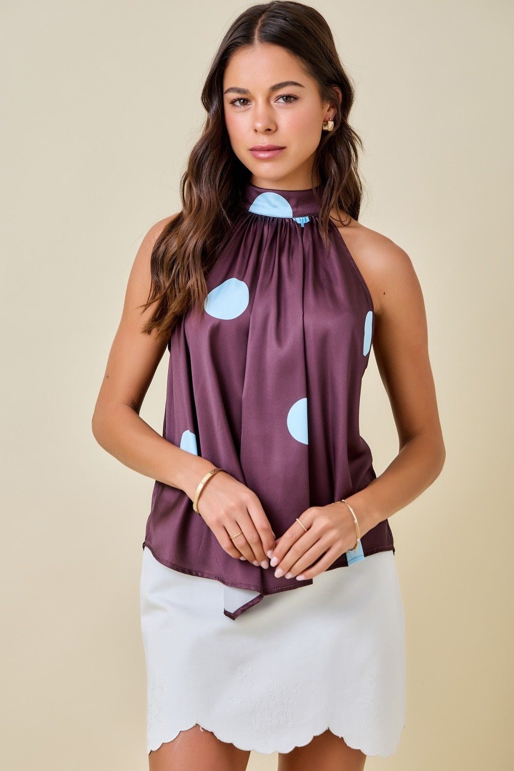 Brown Polka Dot Halter