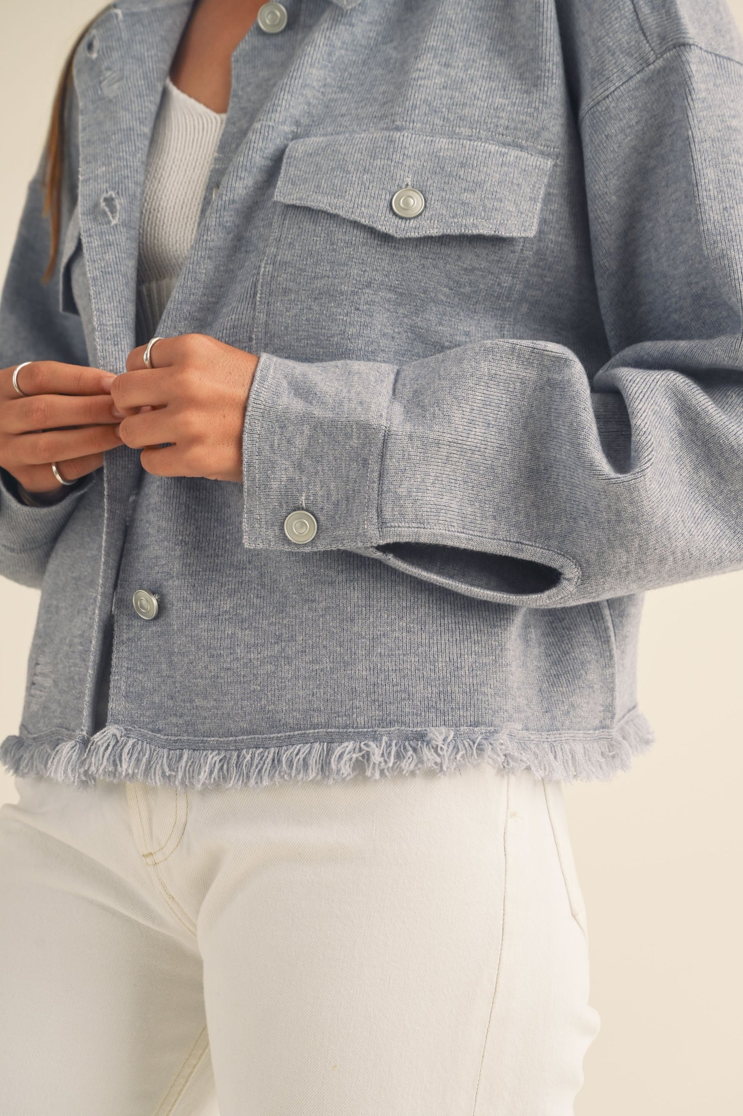 Denim Fringe Jacket