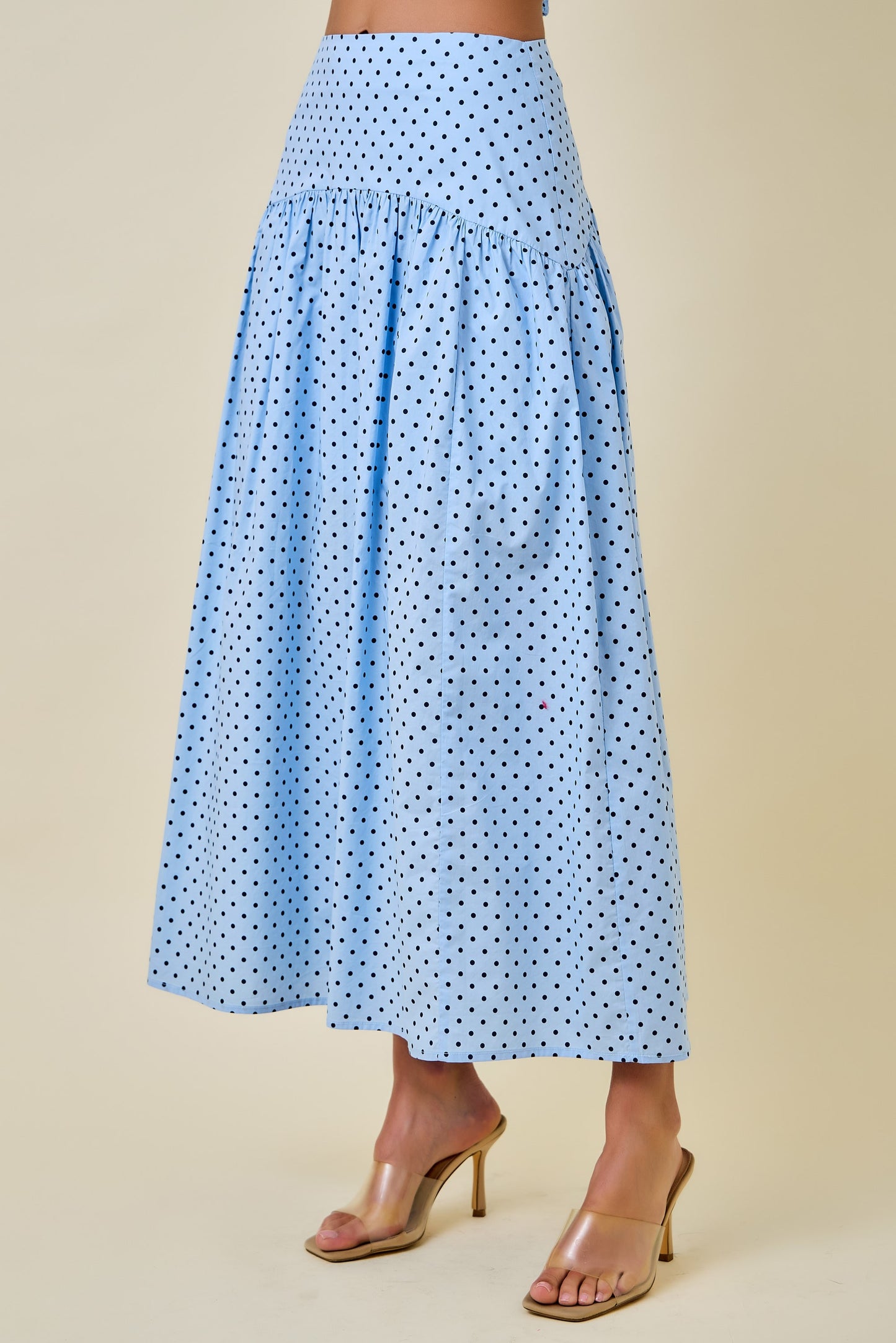Blue + Navy Polka Dot Skirt