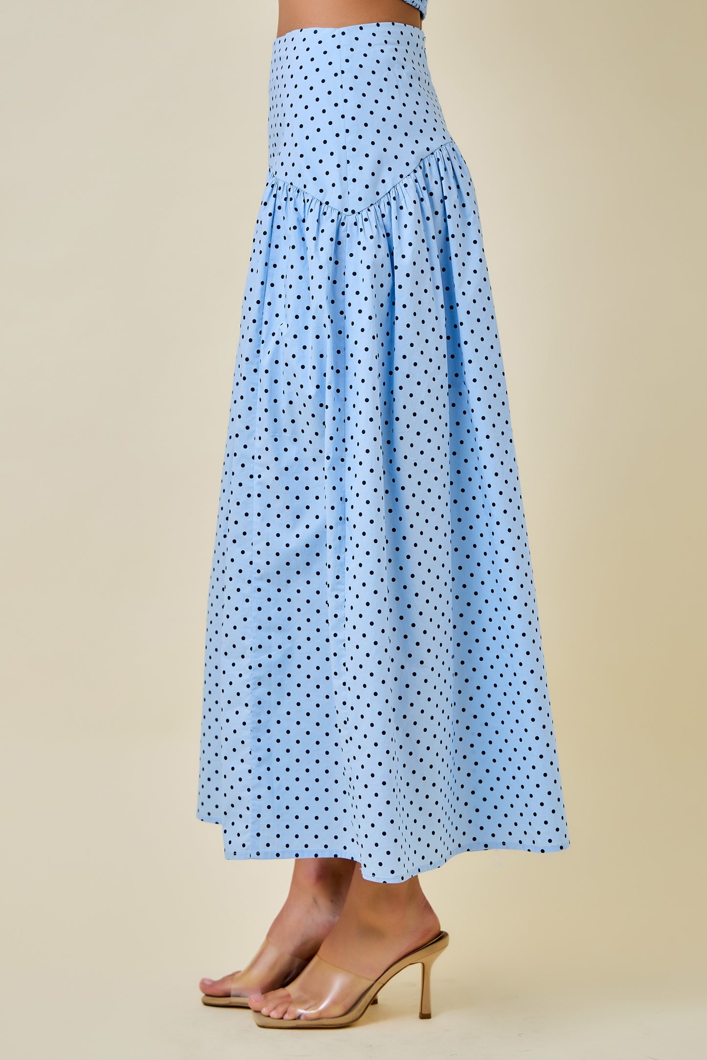Blue + Navy Polka Dot Skirt