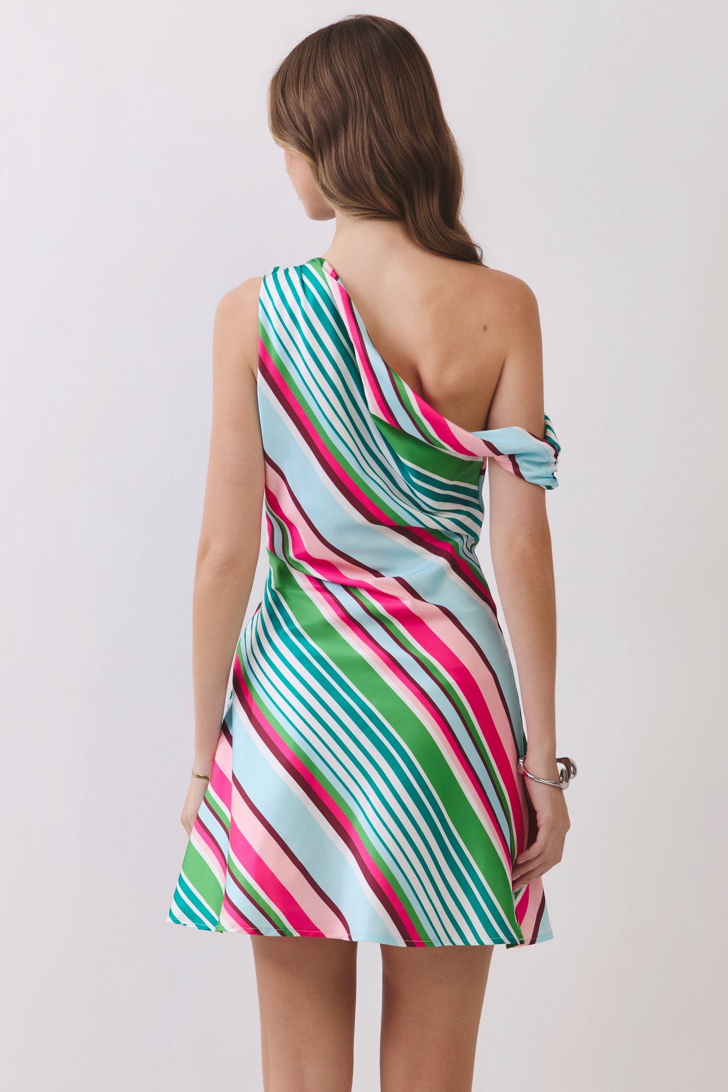 Stripe One Shoulder Mini