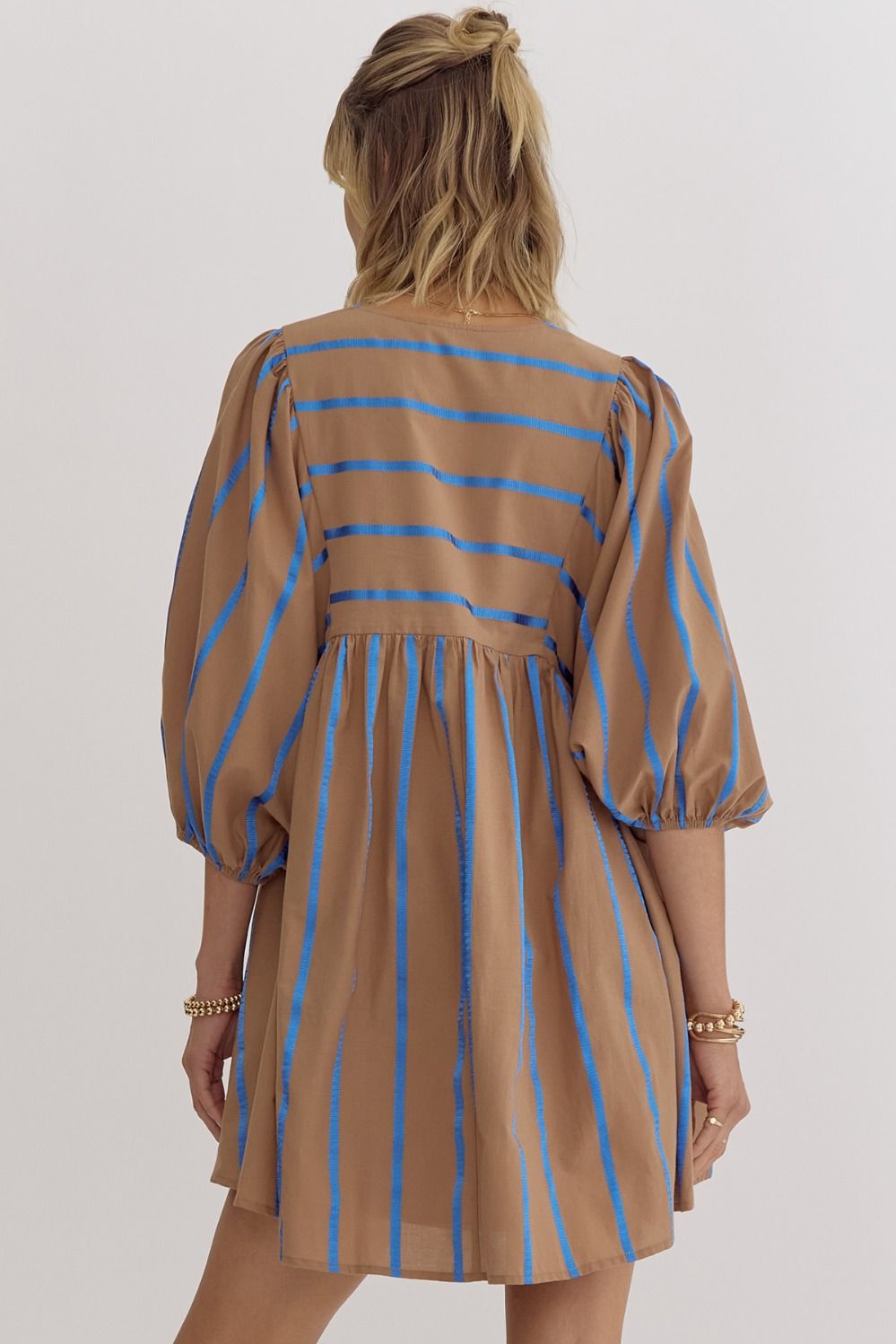 Blue Stripe Tie Dress