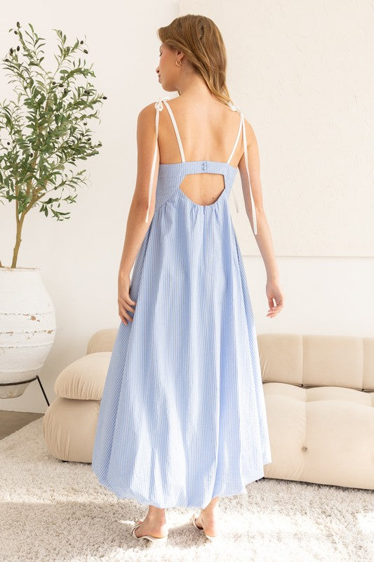 Blue Stripe Bubble Maxi