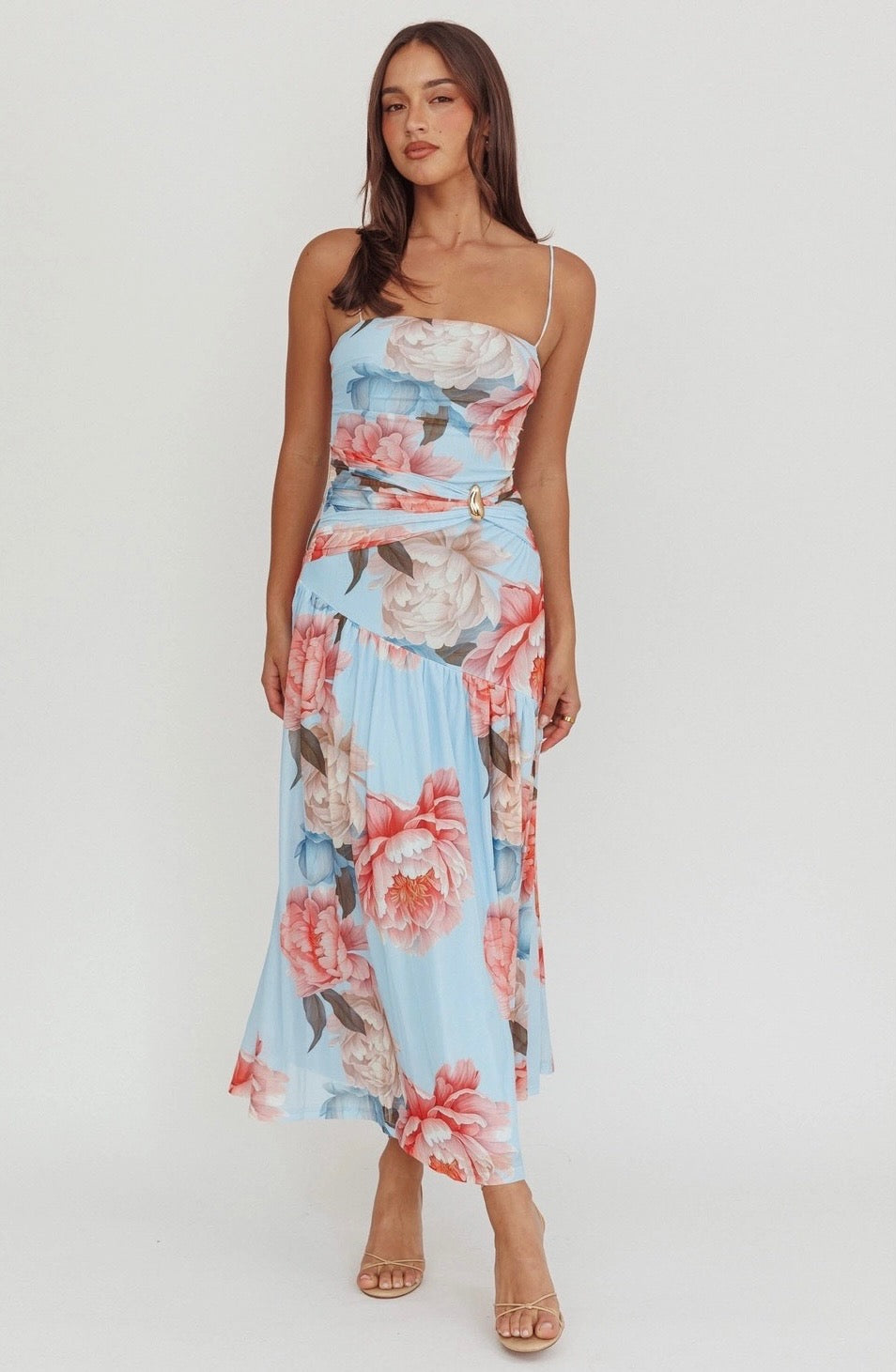 Ice Blue Floral Maxi