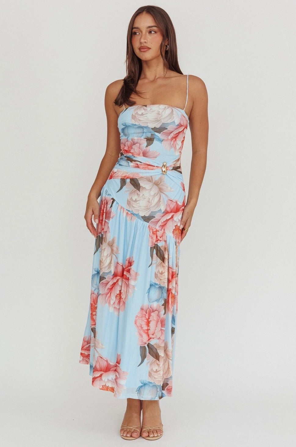 Ice Blue Floral Maxi
