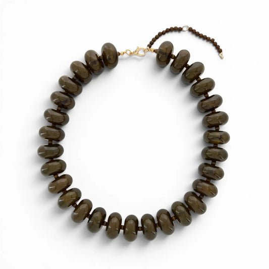 Chocolate Brown Beaded Necklace