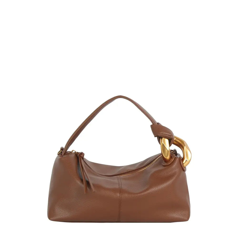 Brown Chunky Link Hobo Bag