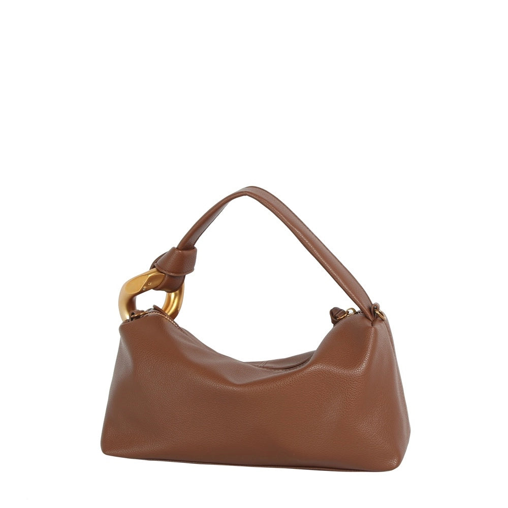 Brown Chunky Link Hobo Bag