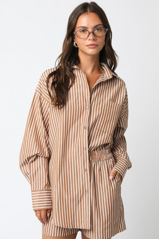 Brown Dominique Stripe Shirt