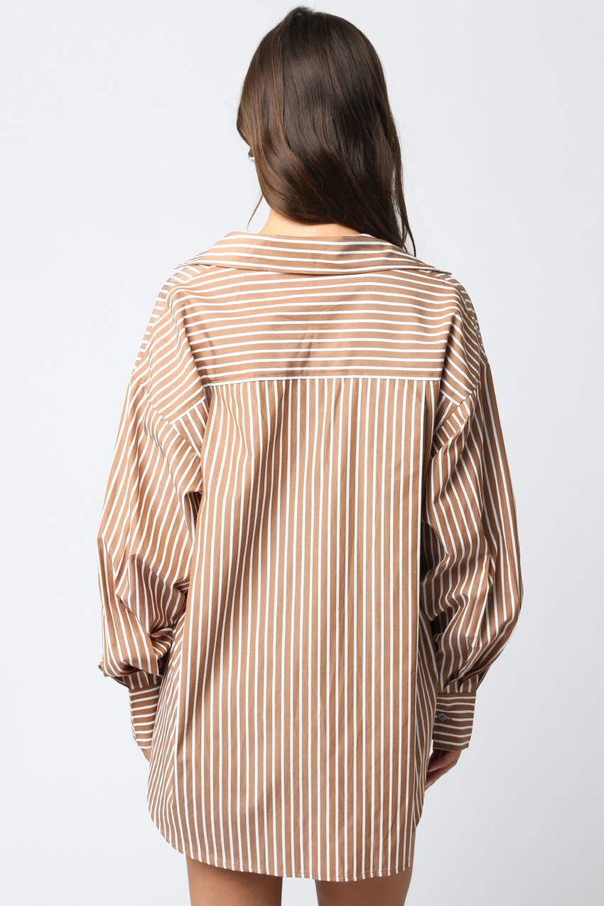 Brown Dominique Stripe Shirt