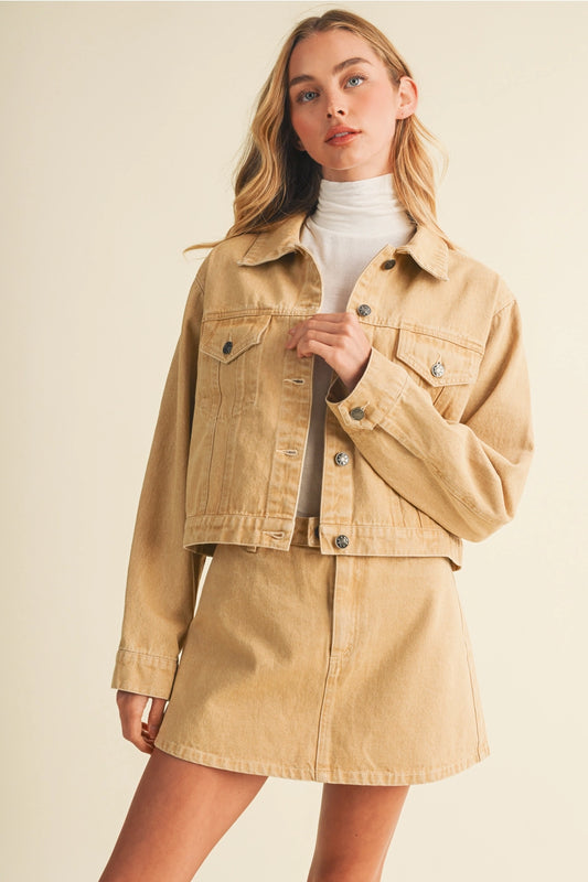 Camel Denim Trucker Jacket
