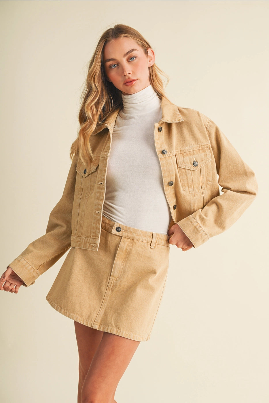Camel Denim Trucker Jacket