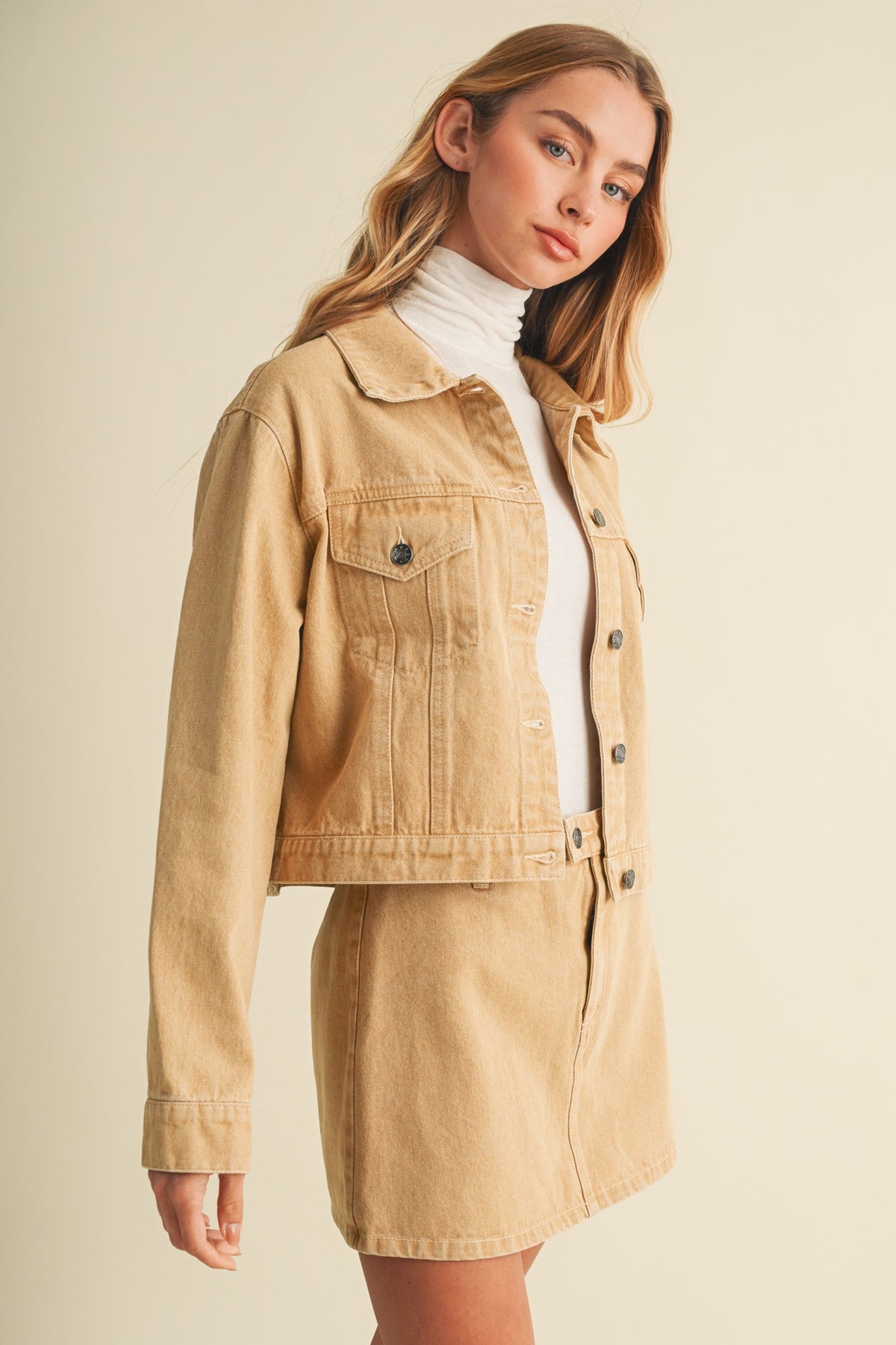 Camel Denim Trucker Jacket