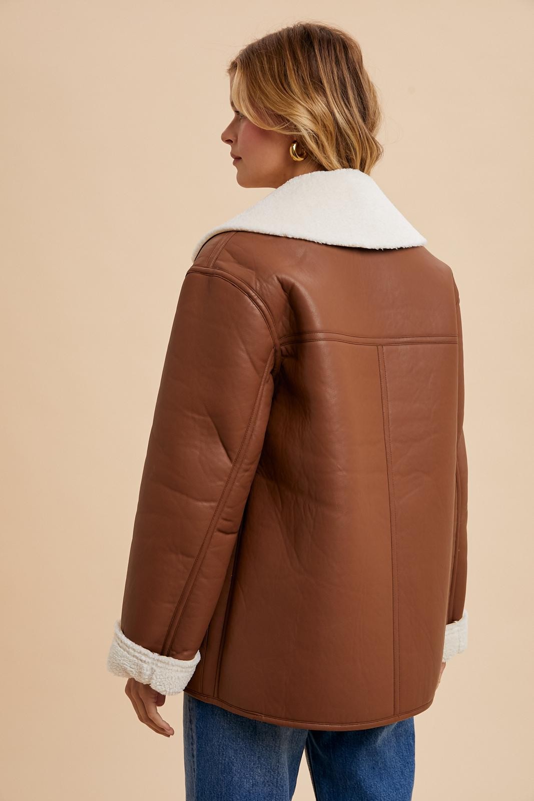 Camel Vegan Sherpa Coat