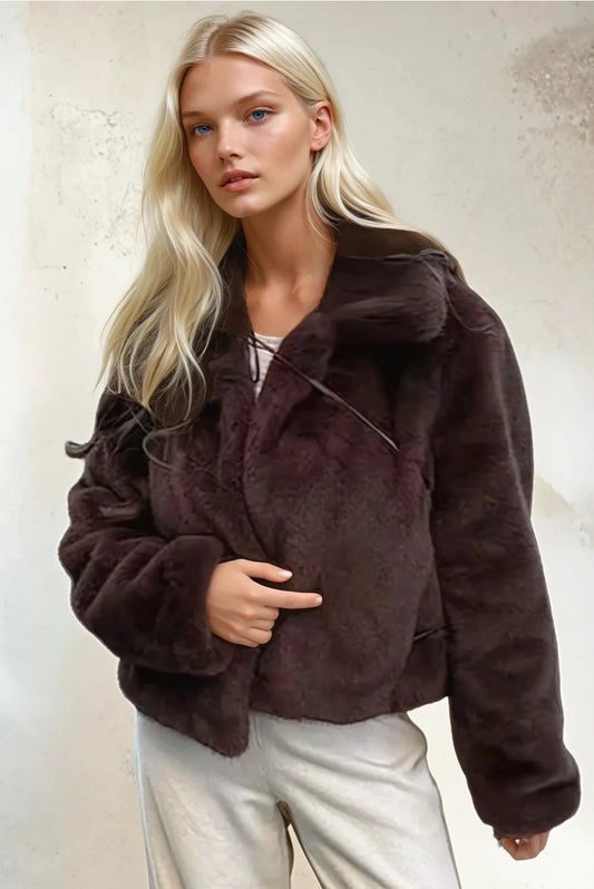 Chocolate Brown Fur Jacket