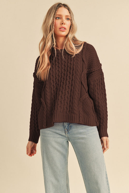 Braided Cable Knit Sweater