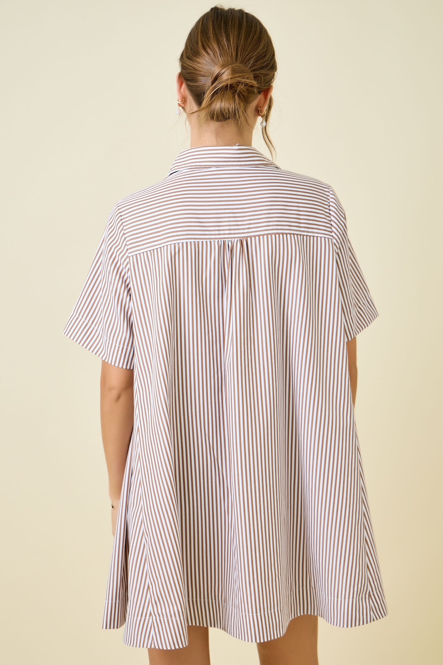 Chocolate Stripe Swing Dress