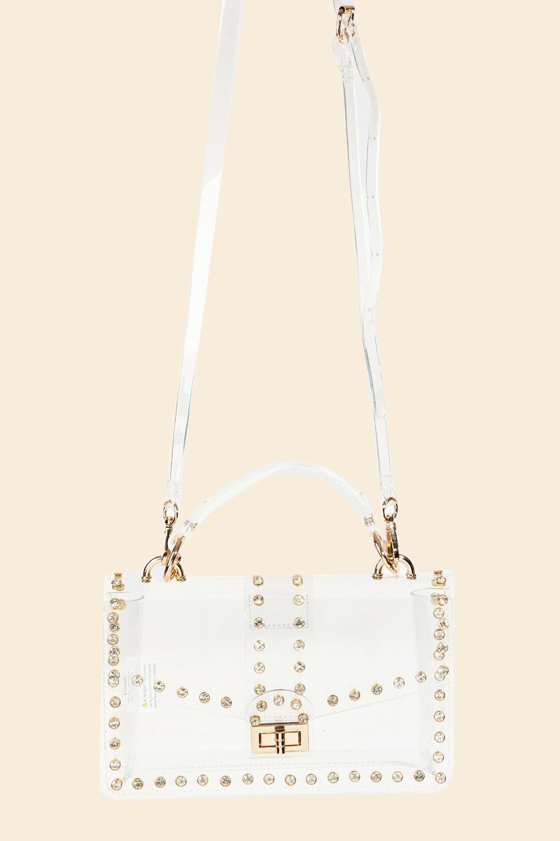 Clear Rhinestone Stadium Bag