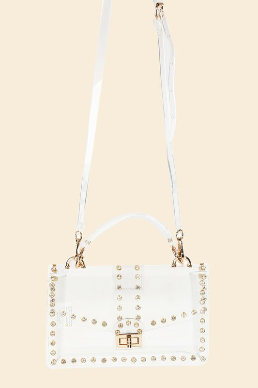 Clear Rhinestone Stadium Bag