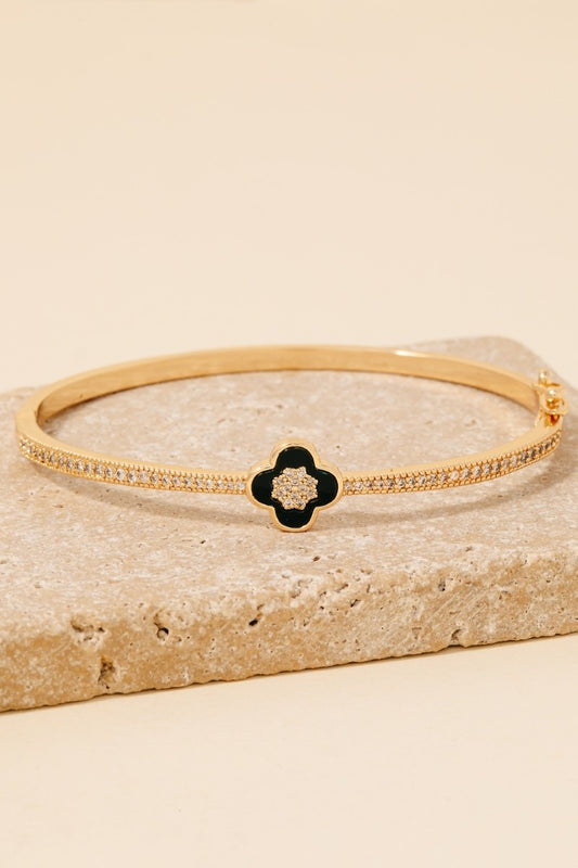 Clover Hinge Bracelet- Black