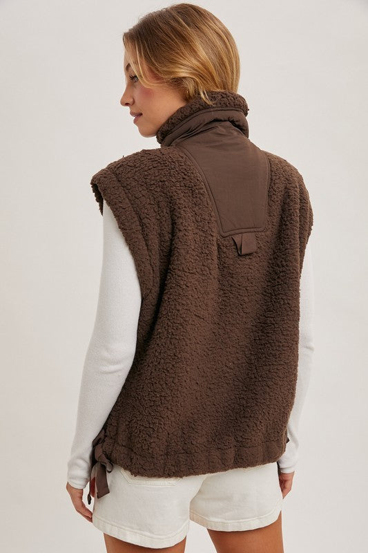 Fleece Sherpa Vest- Coco