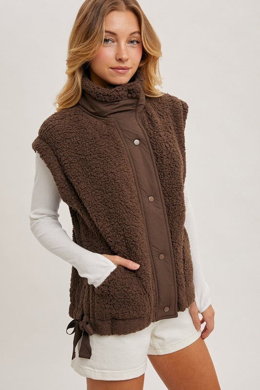 Fleece Sherpa Vest- Coco