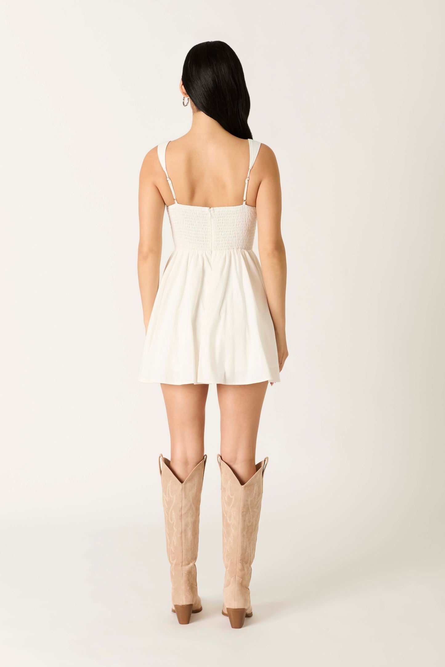 White Mini Dress Tie Bow Dress