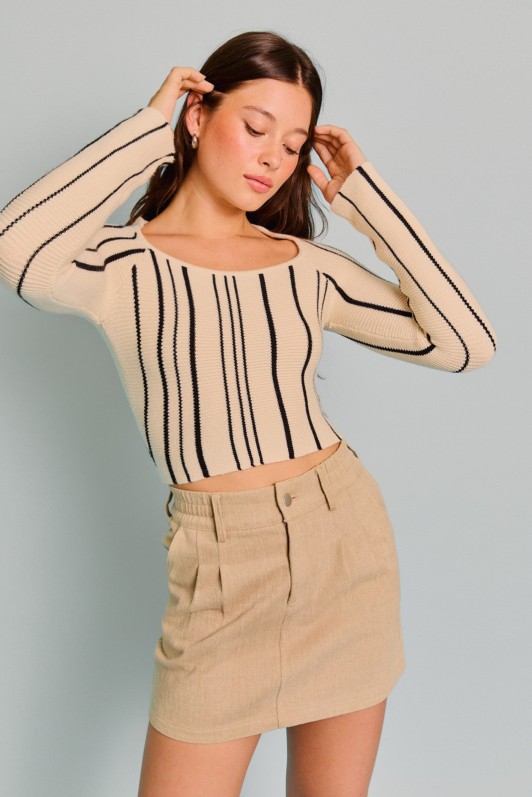 Cream Stripe Sweater