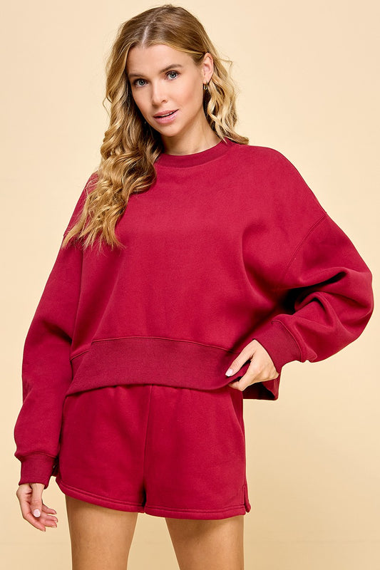 Crimson Oversized Sweatshirt