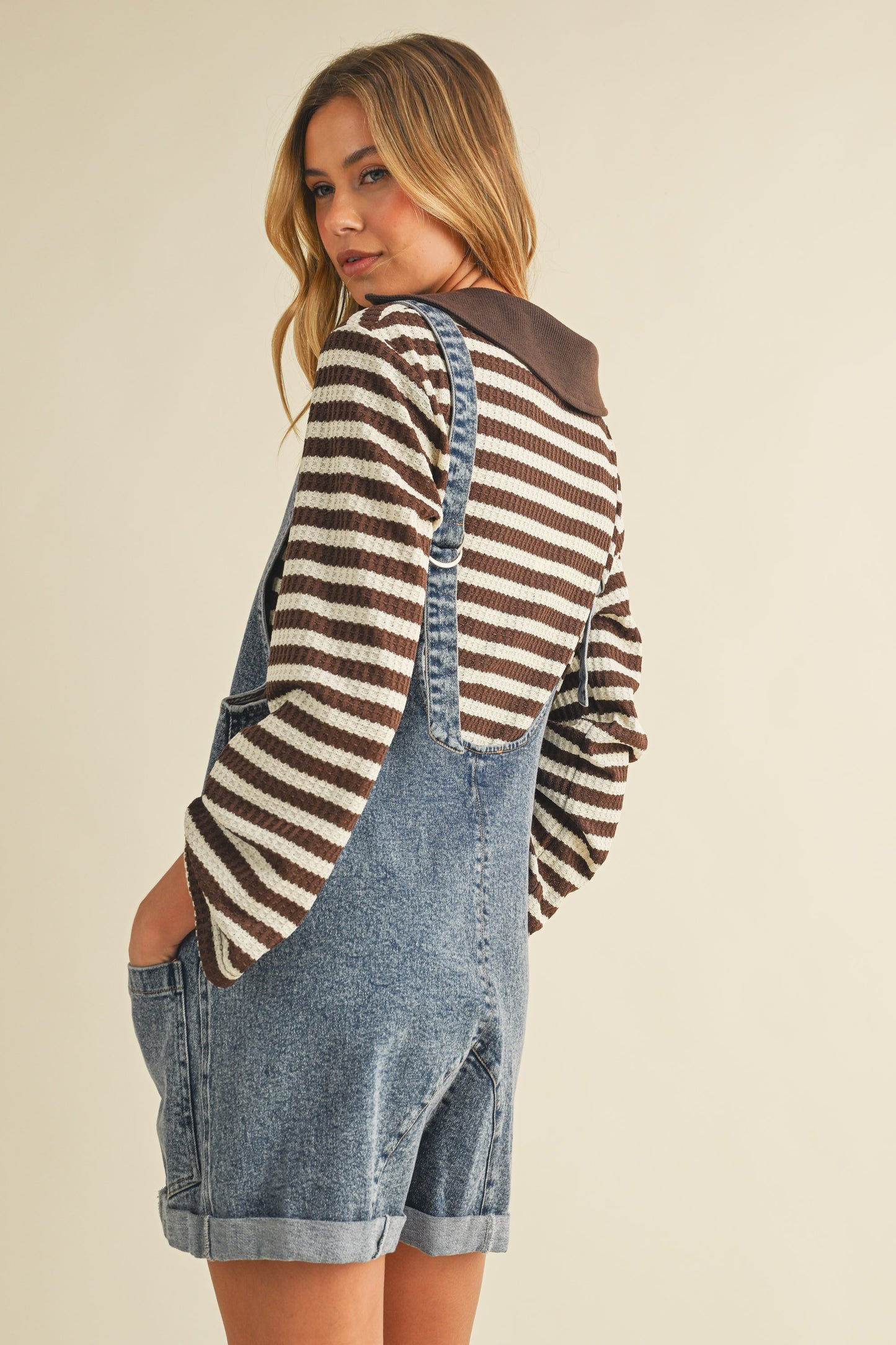 Oversized Denim Overall Romper
