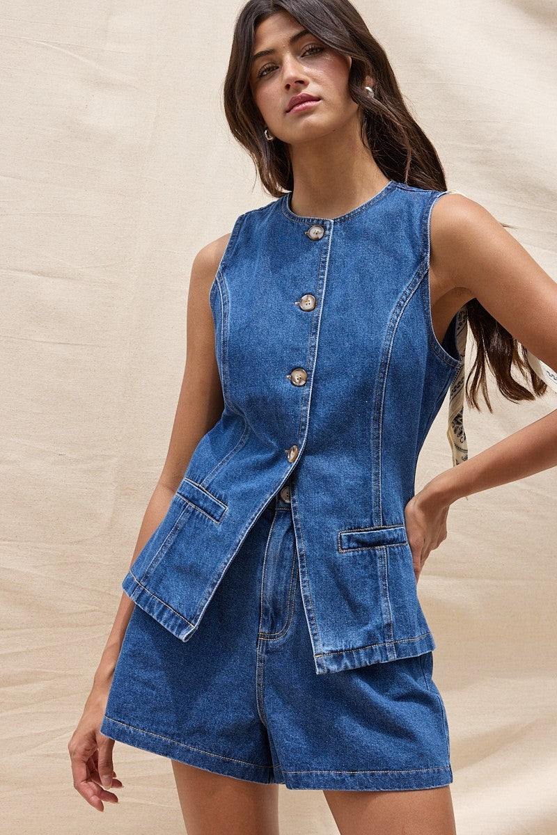 Denim Vest Set