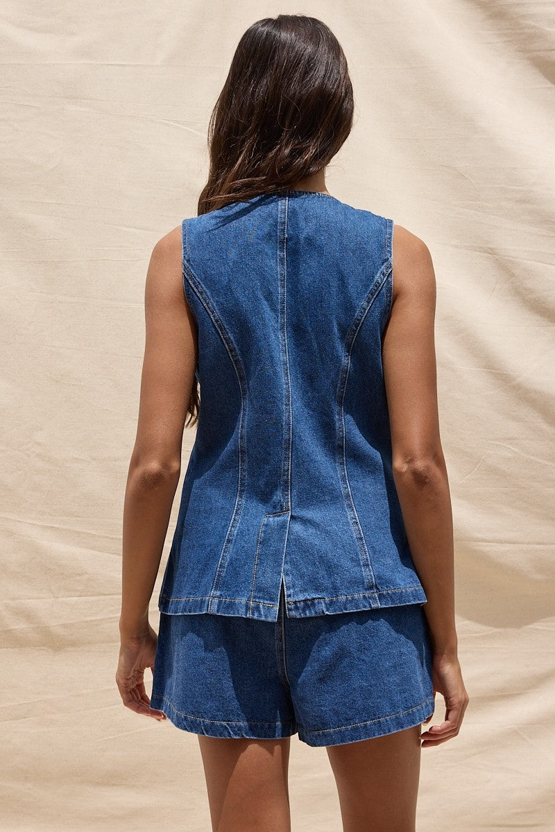 Denim Vest Set
