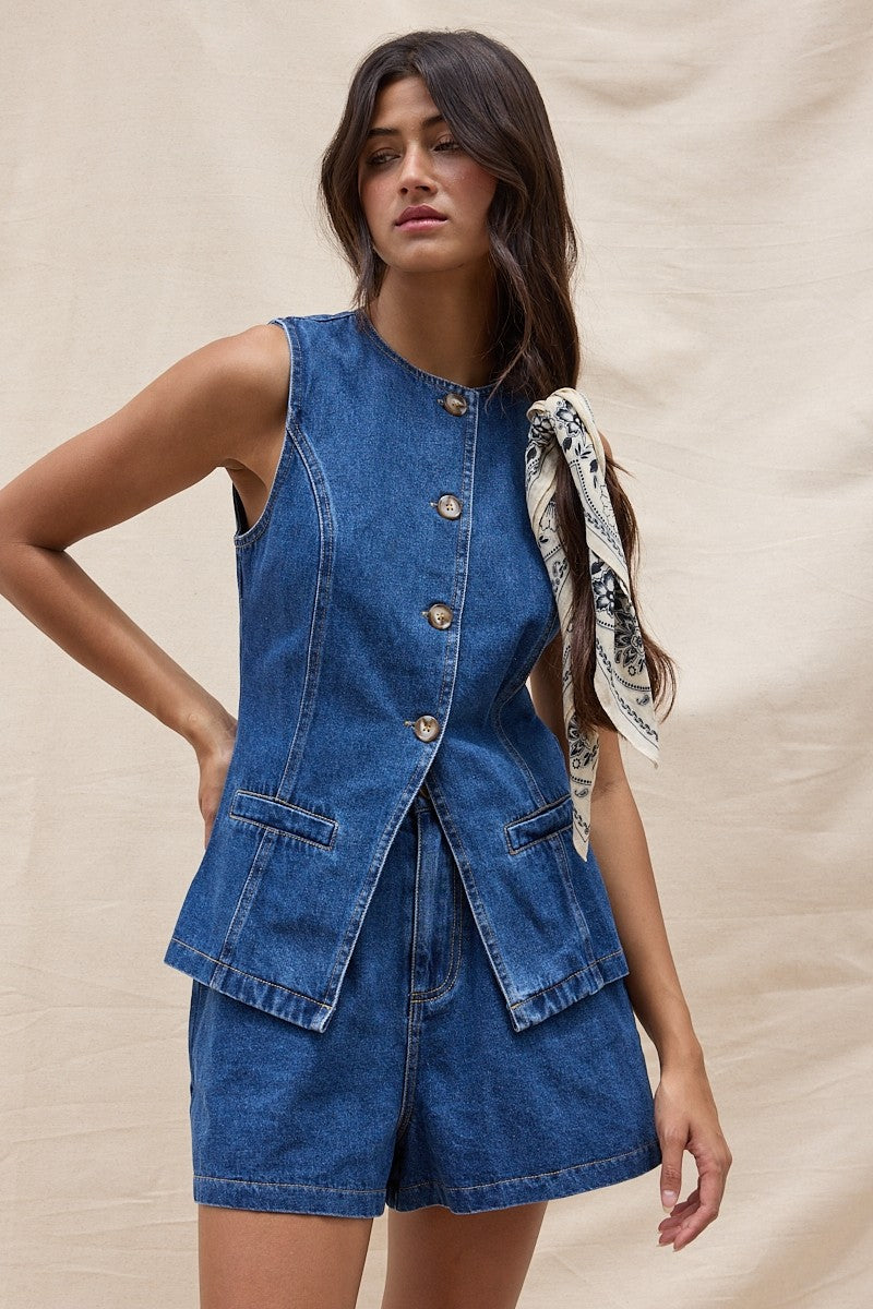 Denim Vest Set
