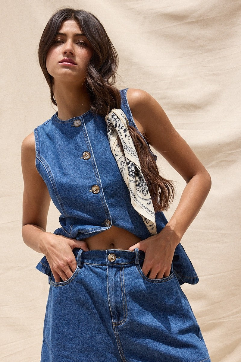 Denim Vest Set