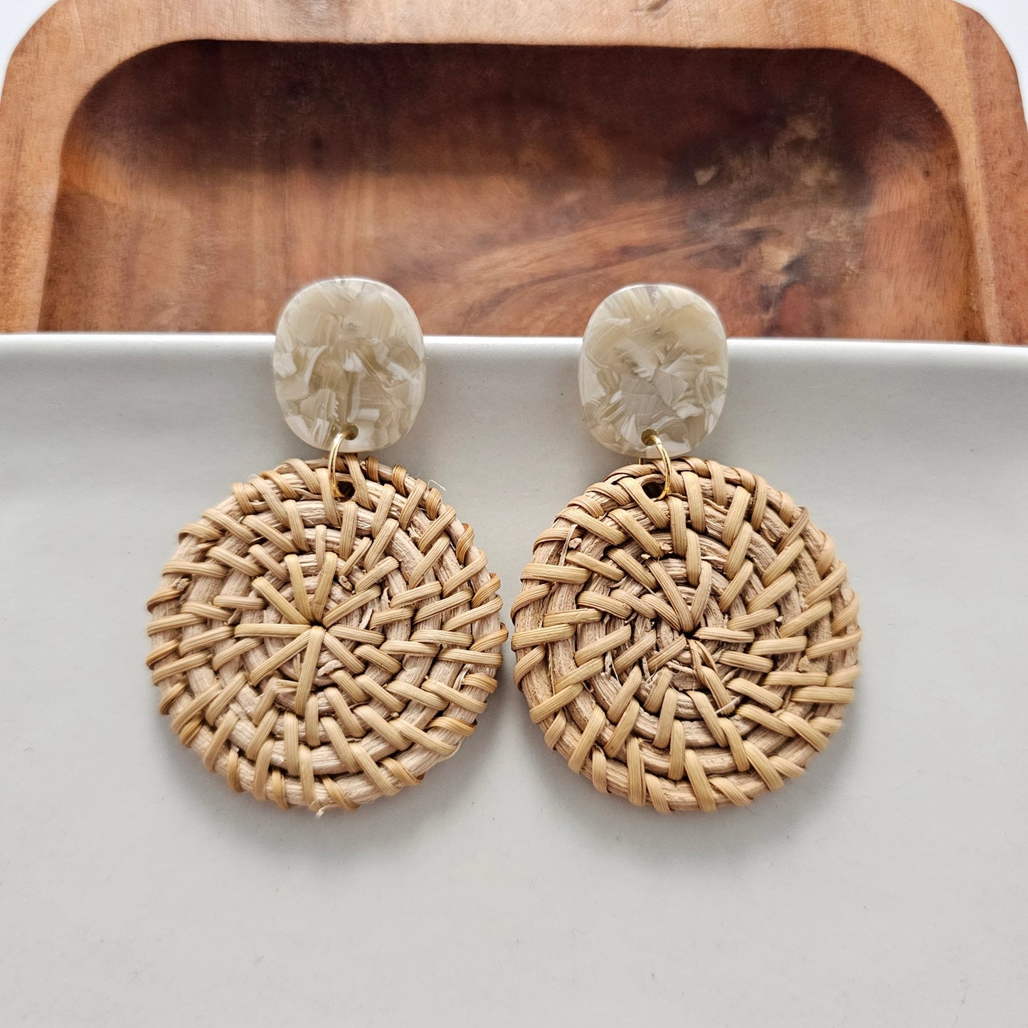 Dark Rattan Earrings