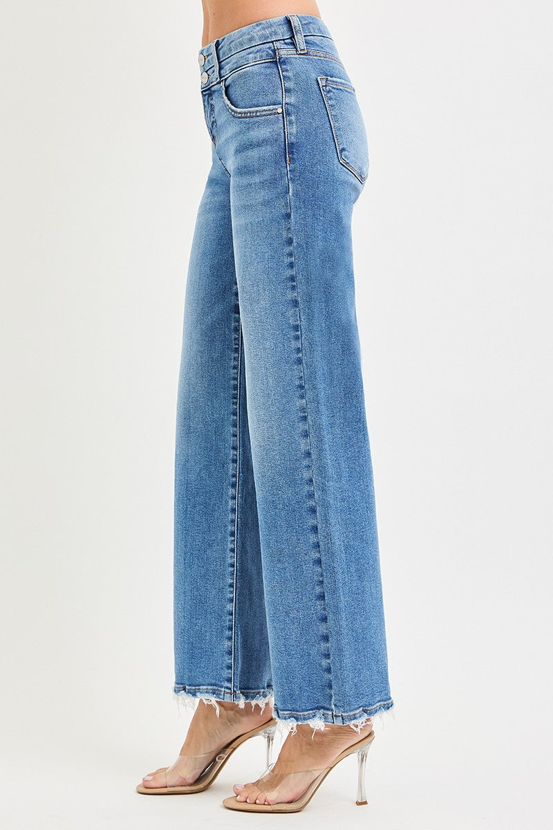 High Rise Jeans W/ Double Waist Detail