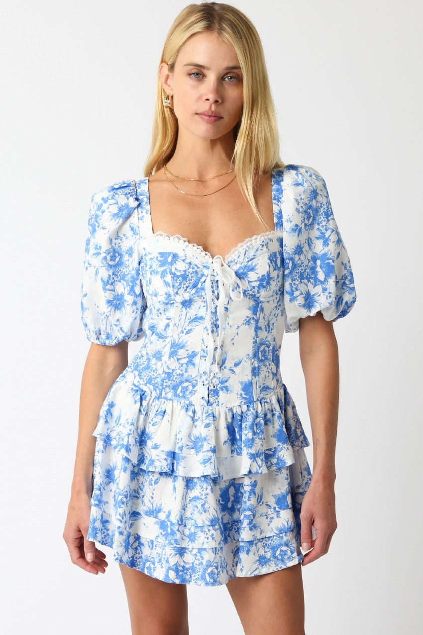 Blue Eliana Floral Dress