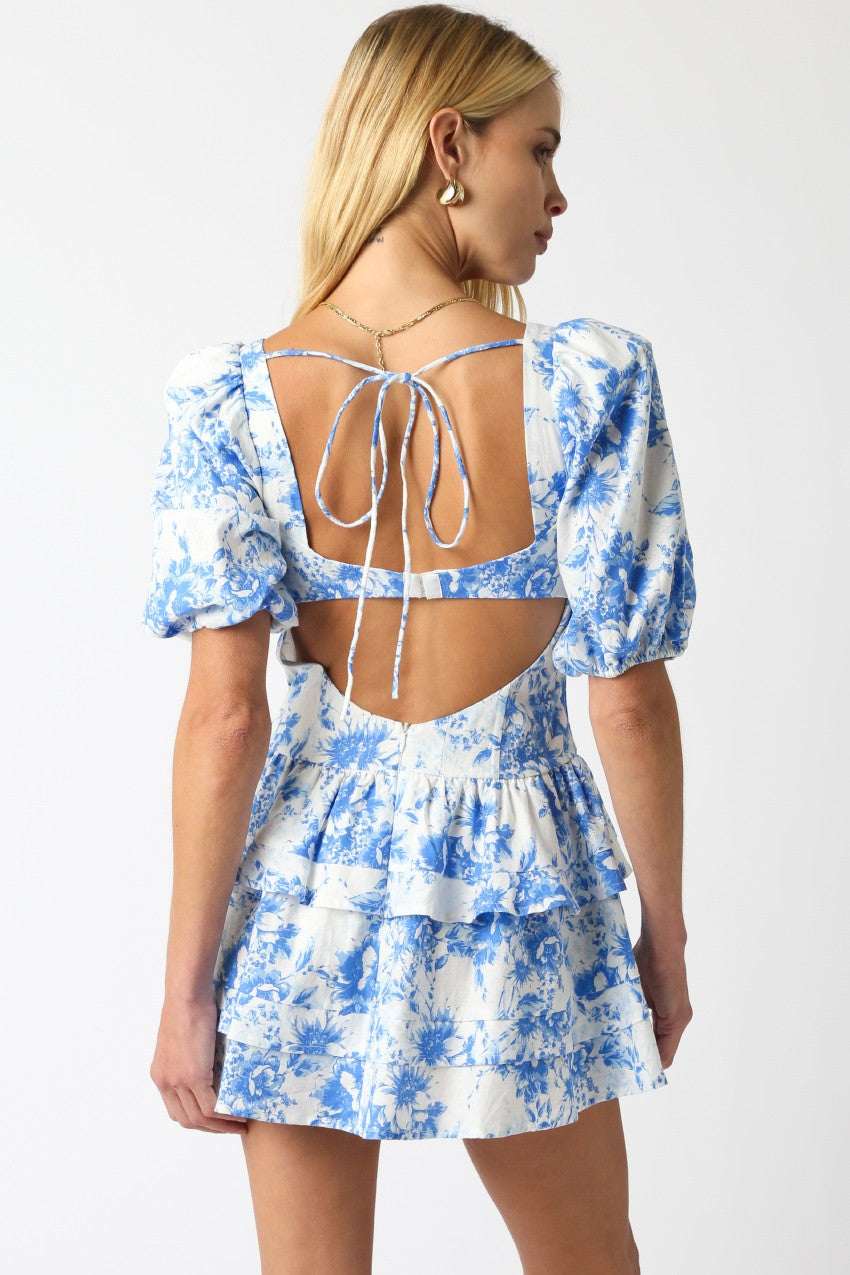 Blue Eliana Floral Dress