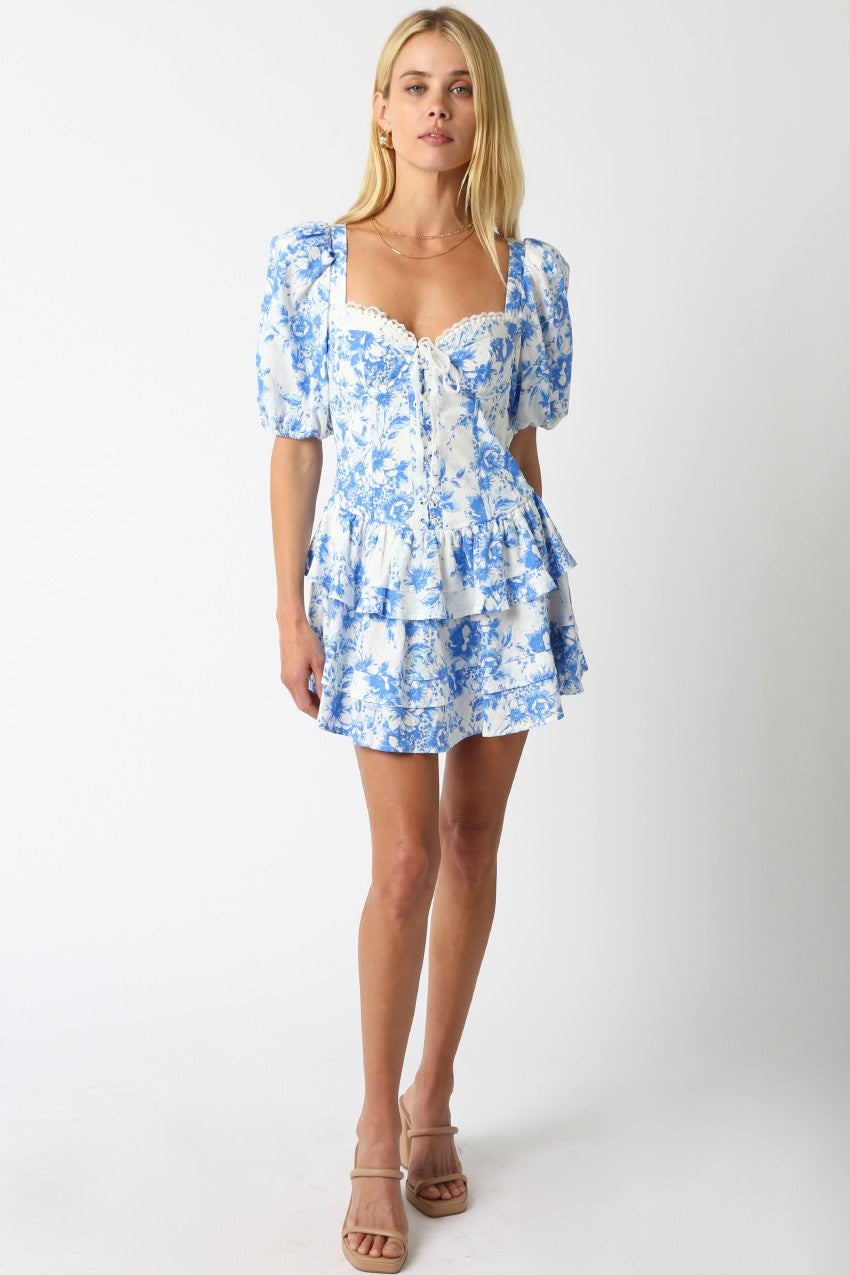 Blue Eliana Floral Dress